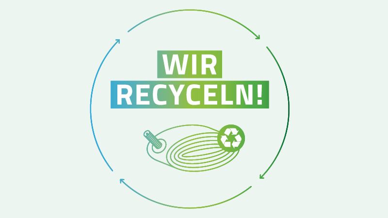 Schwalbe Schlauch Recycling - wir recyclen Fahrradschläuche Schläuche Nachhaltig Umweltschonend