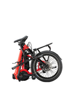 VICTORIA eFolding 7.6 2022 Faltrad eBike in rot Klapprad Elektrorad Freilauf tiefer Einstieg bequeme Sitzposition Bosch Performance 65Nm Motor und Zahnriemen Antrieb Made in Germany gefaltet geklappt Packmaß