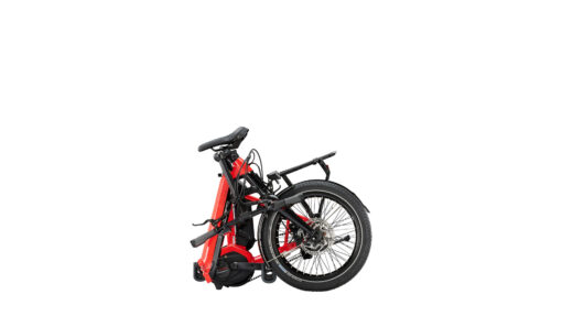 VICTORIA eFolding 7.6 2022 Faltrad eBike in rot Klapprad Elektrorad Freilauf tiefer Einstieg bequeme Sitzposition Bosch Performance 65Nm Motor und Zahnriemen Antrieb Made in Germany gefaltet geklappt Packmaß